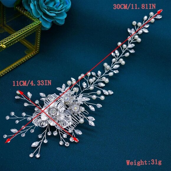 Wedding Hair Comb Rhinestone Bridal Hair Piece Elegant Hair Accessories for Brid main image 6